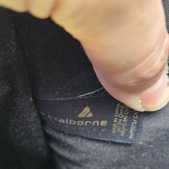 vintage Liz Claiborne black leather purse with brown trim - Picture 12 of 16